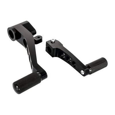 Black anodized finish. 
CNC machined billet aluminum. 
Light weight. 
Italian design. 