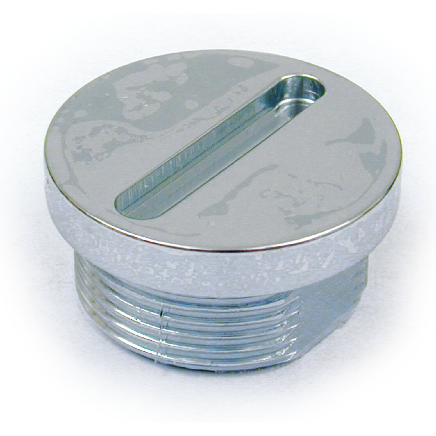 XL oil fill & clutch adj. plug, slotted, Silver, Chrome