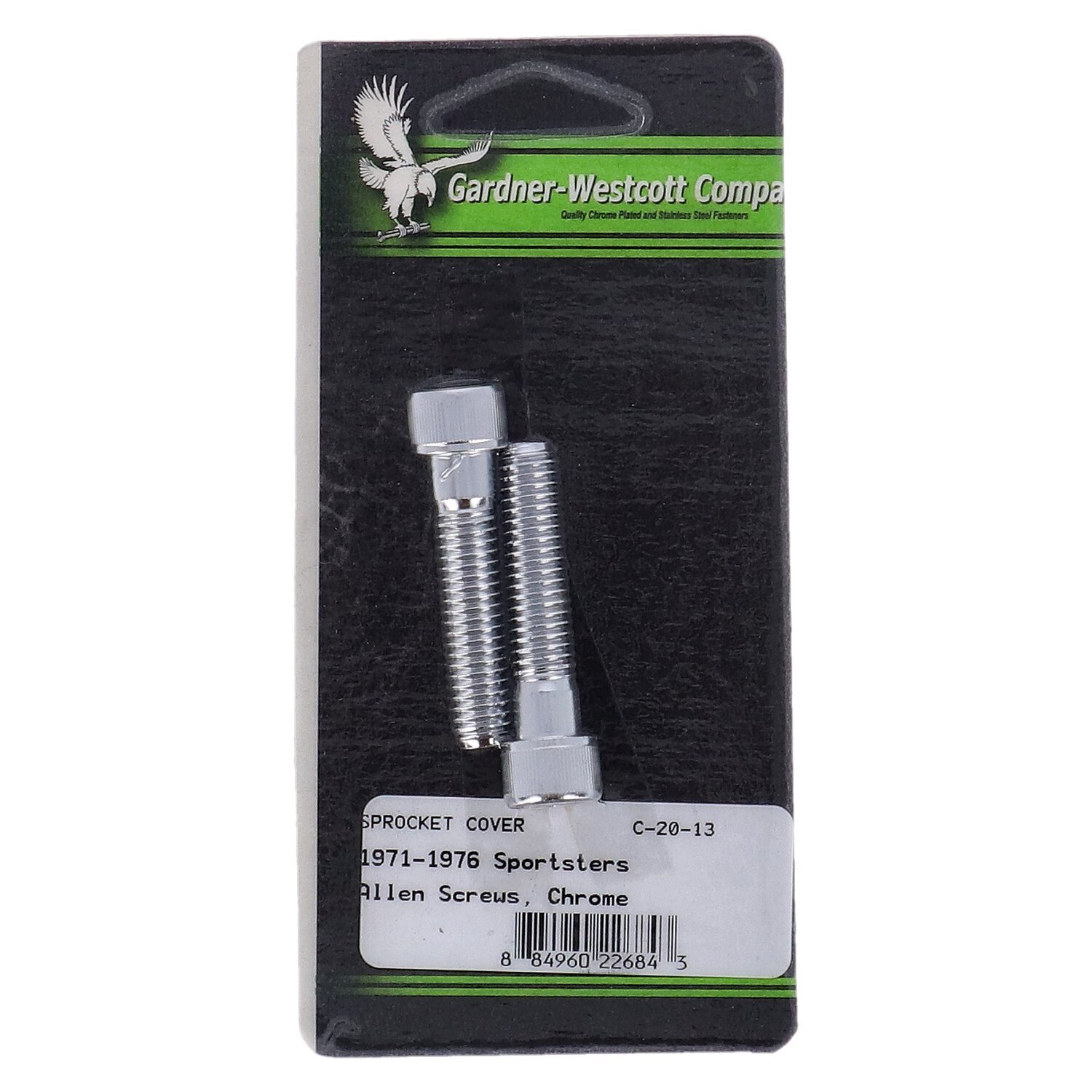 GW, sprocket cover mount kit. Chrome Allen head, Silver