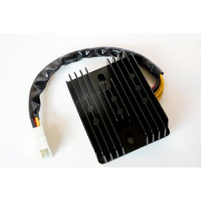 Rick's Motorsport Electrics offers this aftermarket Lithium Ion battery compatible rectifier-regulator for Suzuki models with OE# 32800-33E21, 32800-33E10, and 32800-33E20. A direct replacement for the OEM piece that is made with a lower set point to work with Lithium Ion batteries.