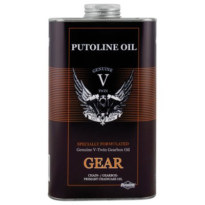 Full synthetic. In classic metal can. Transmission oil which is also suitable as primary chain case lubricant for all 4, 5 and 6-speed Big Twin and Sportster models. Made from the latest generation of synthetic base oils with Putoline additive technololgy. Low wear, smooth shifting and great clutch hold.