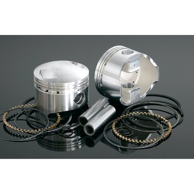 Forged high compression Wiseco piston kit.  9.5:1 compression ration (stock is around 8:1). Includes wrist pins, circlips and Hastings rings. 

Note: These Wiseco pistons will fit stock style Hastings rings with 1.2mm (0.047") top & middle ringlands and a 4.75mm oil ring.