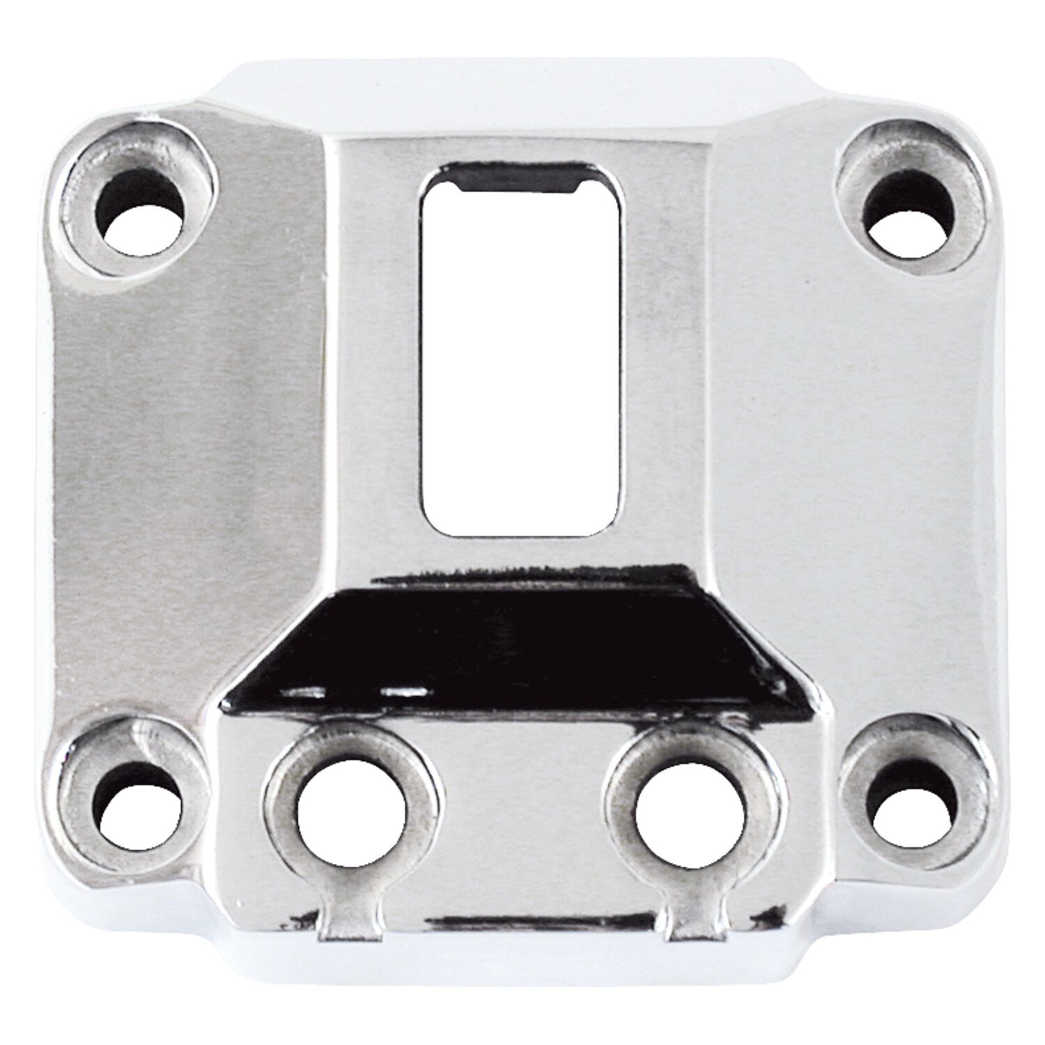 Handlebar switch housing custom, vertical switch hole, Unpainted, Chrome