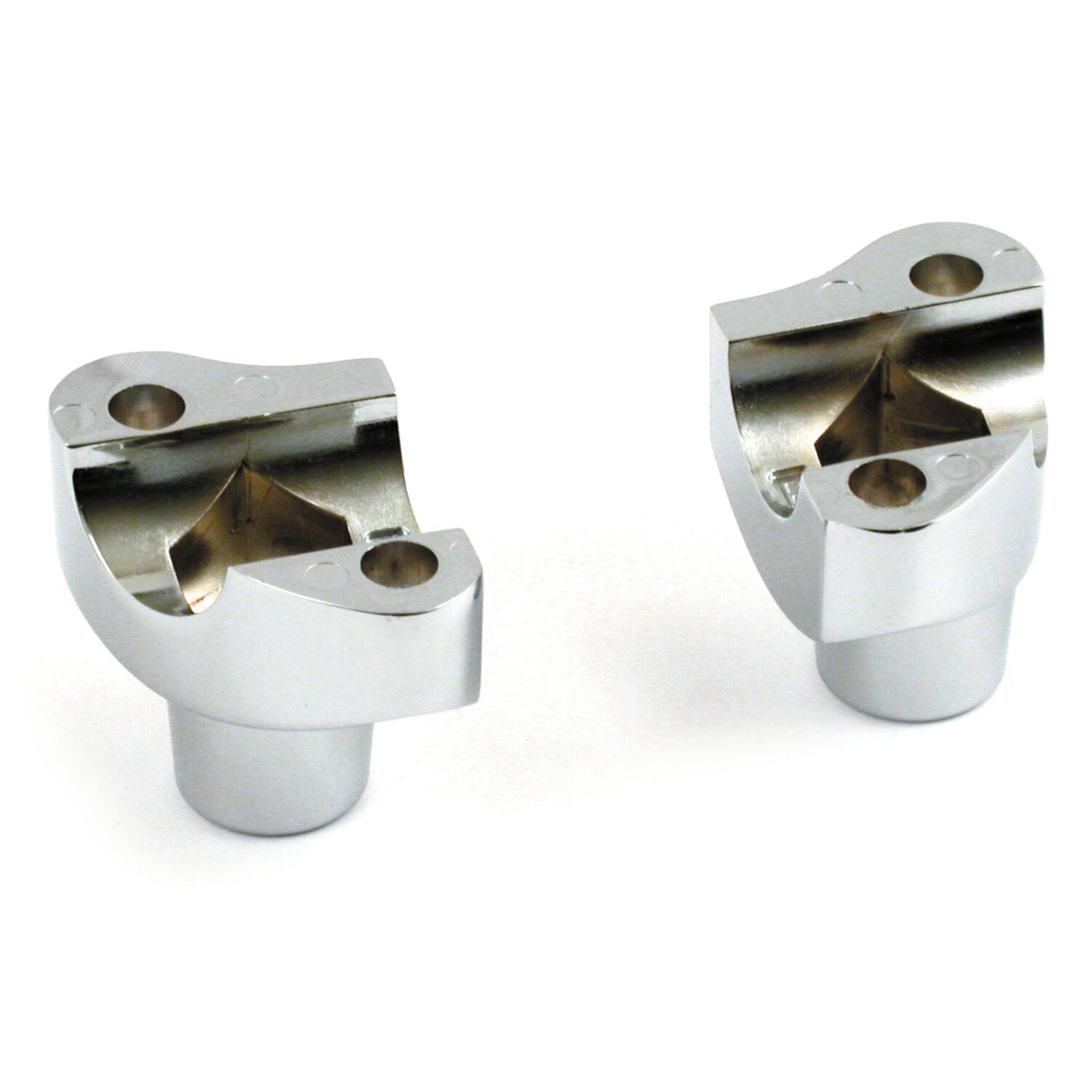 OEM type style risers, non threaded. 2" rise, Silver, Chrome