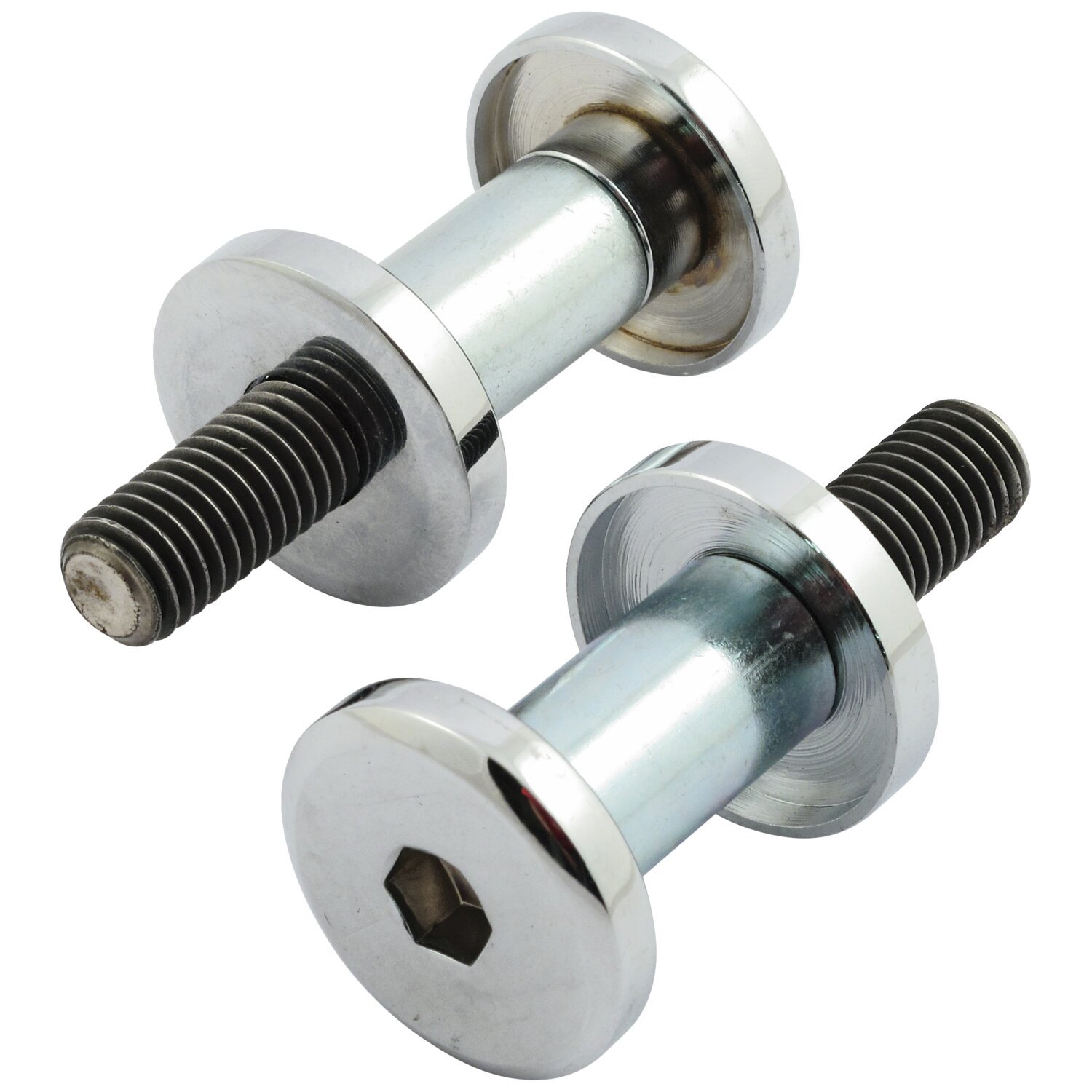 Custom smooth riser mount kit. Chrome, 1/2-13 threaded, Silver