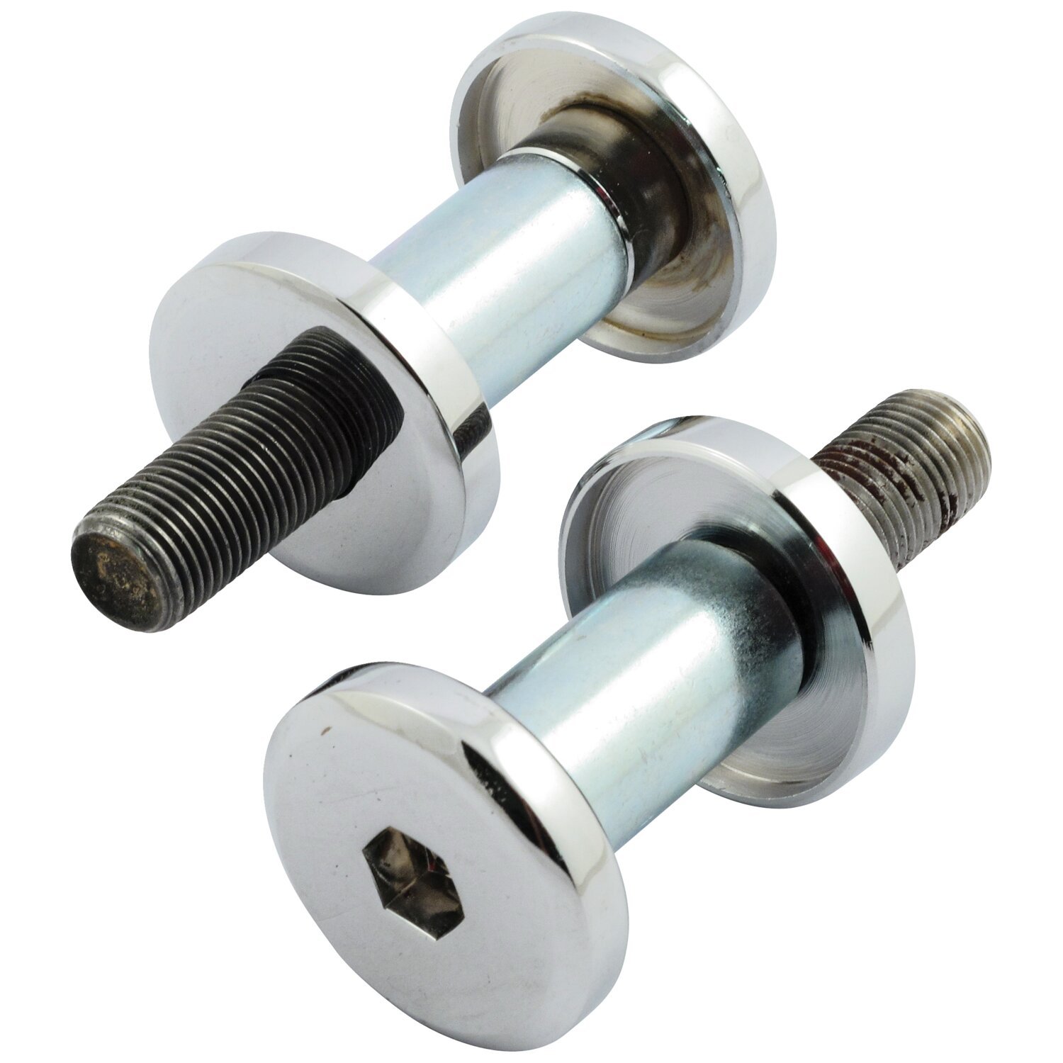 Custom smooth riser mount kit. Chrome, 1/2-20 threaded, Silver