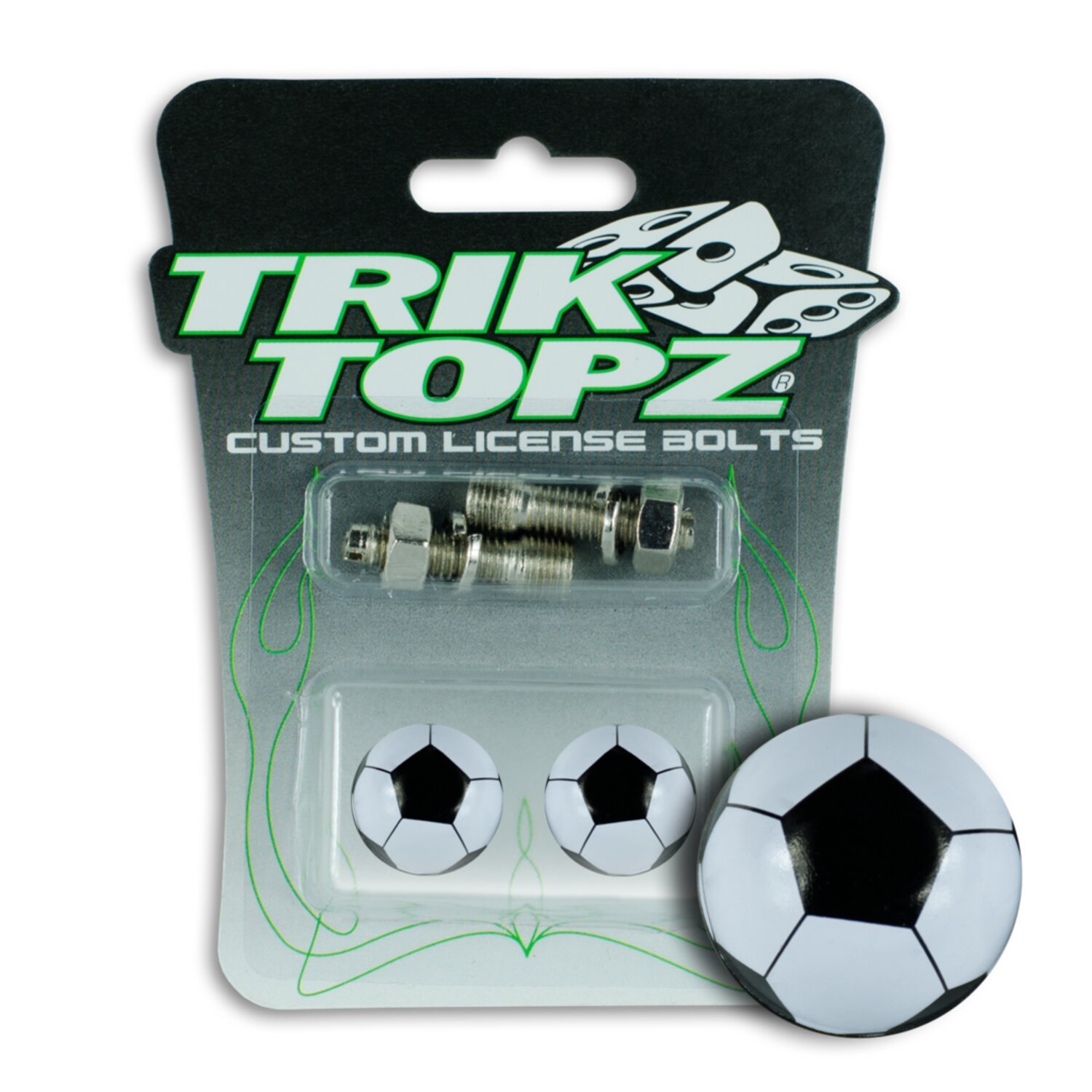 Trik Topz, Soccer Ball license plate mounts, Black