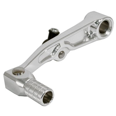 Forged from super tough aircraft grade 6061 T6 aluminum alloy. Folding tip reduces crash damage. OE fitment with aggressively knurled tip for slip free shifting.
