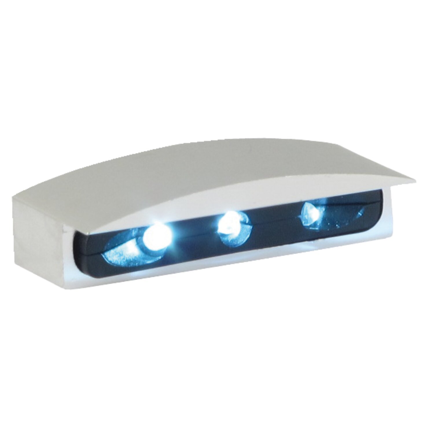 Micro LED license plate light, silver housing