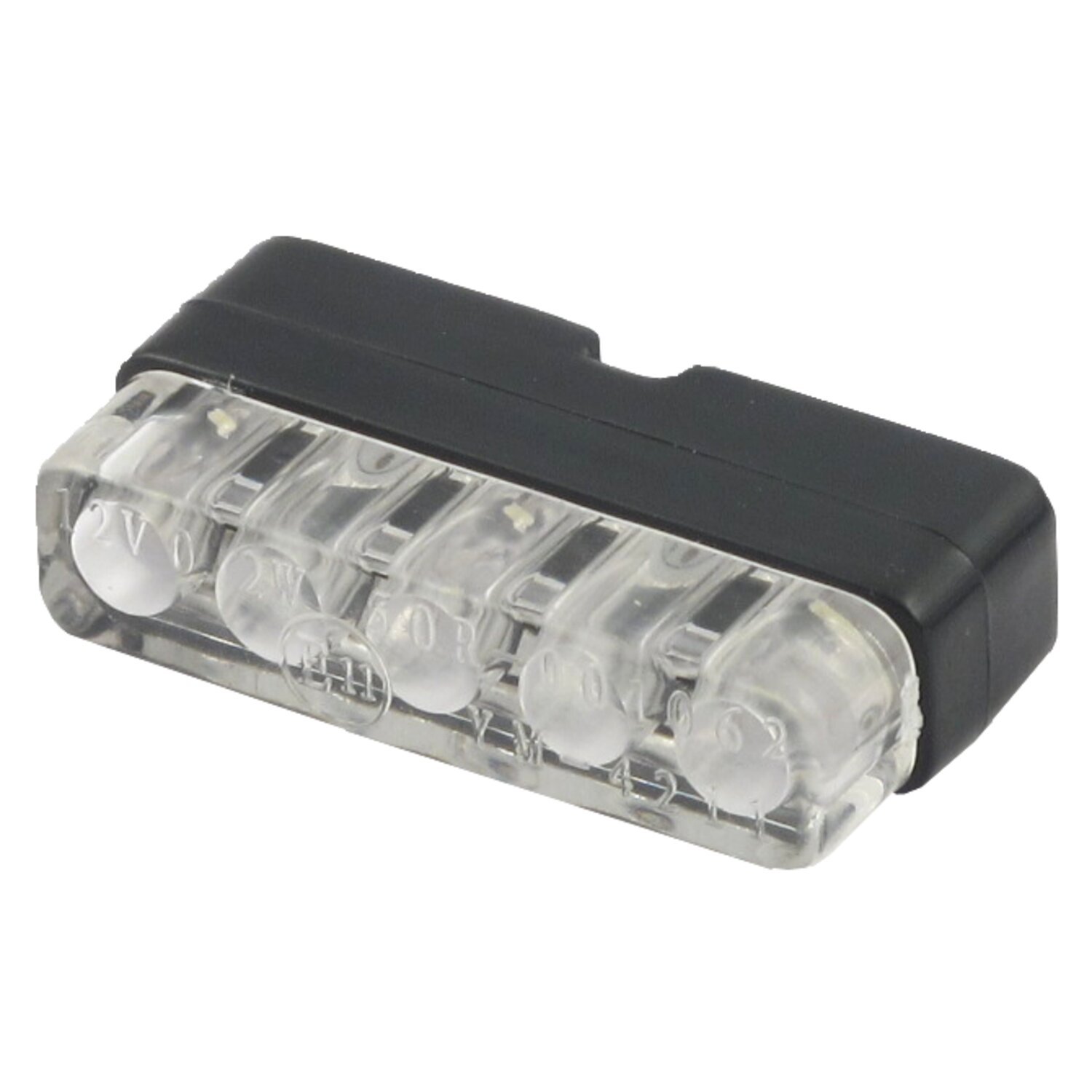 Mini LED license plate light, black with bracket. ECE appr, storm grey black tracker