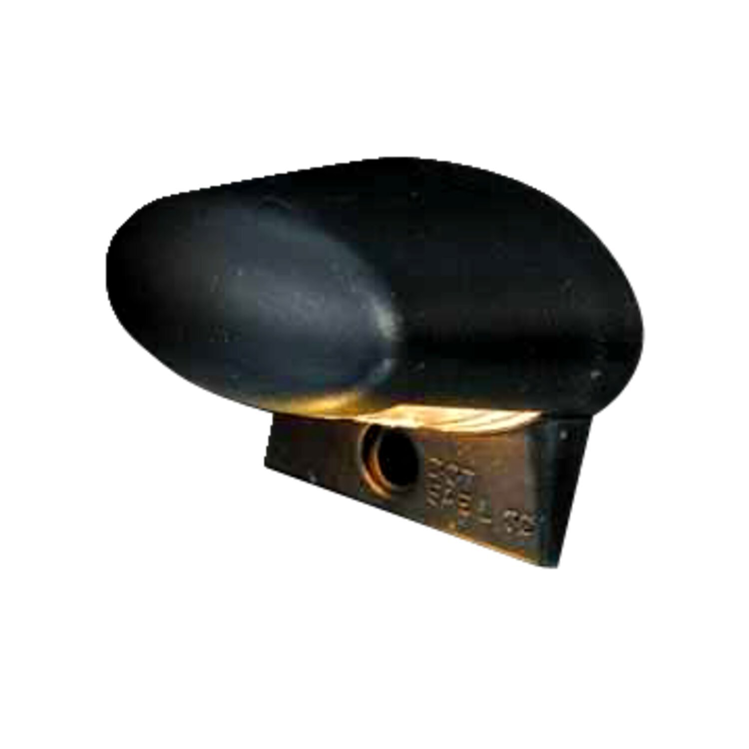 License plate light oval, black. ECE appr.