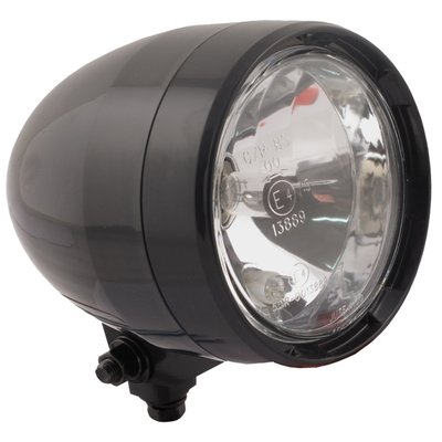 - Black
- With HS1 12V 35/35W and position light 
- ECE approved lens 
- Housing dimensions: Overalll 125mm ø, housing depth 140mm, glass diameter 100mm