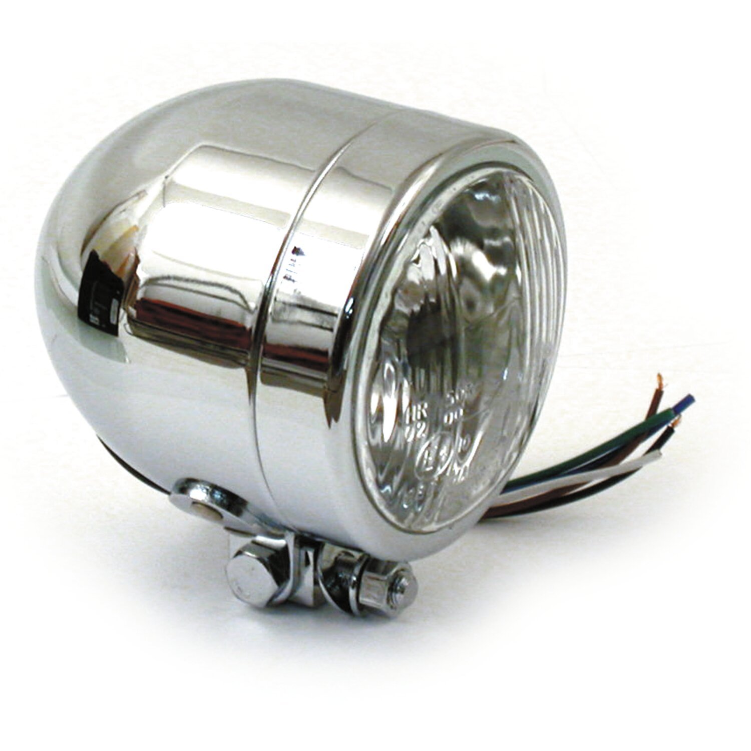 Single 4" H7 headlamp. low beam, Chrome