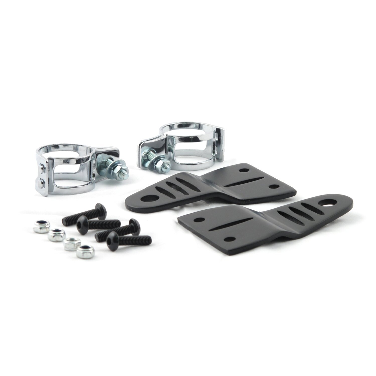 Striker, slotted side mount headlamp bracket assembly, Black