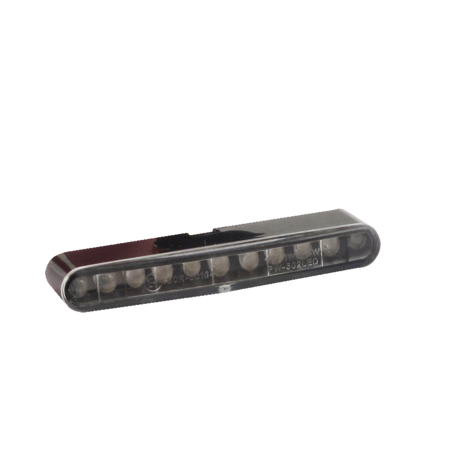Stripe-run mini LED taillight. Clear lens, Black