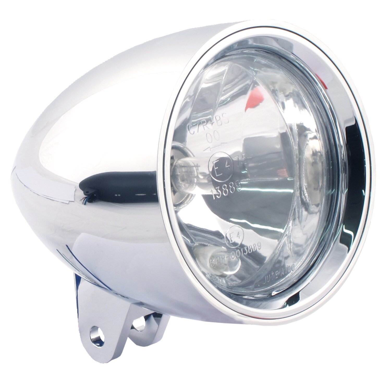 Classic III 4-1/2" HS1 headlamp. bottom mount, White, Chrome