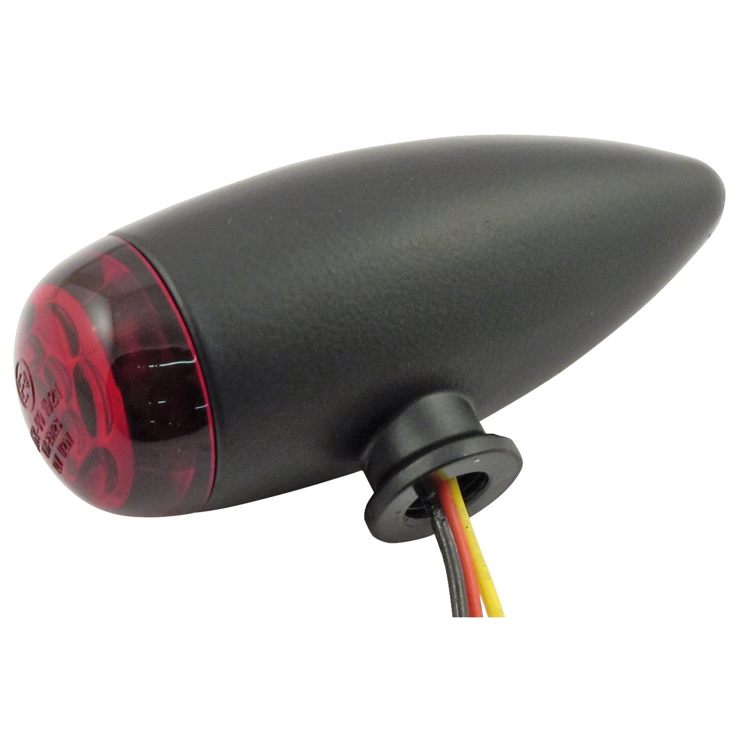 Micro bullet LED taillight set. Black. Red lens