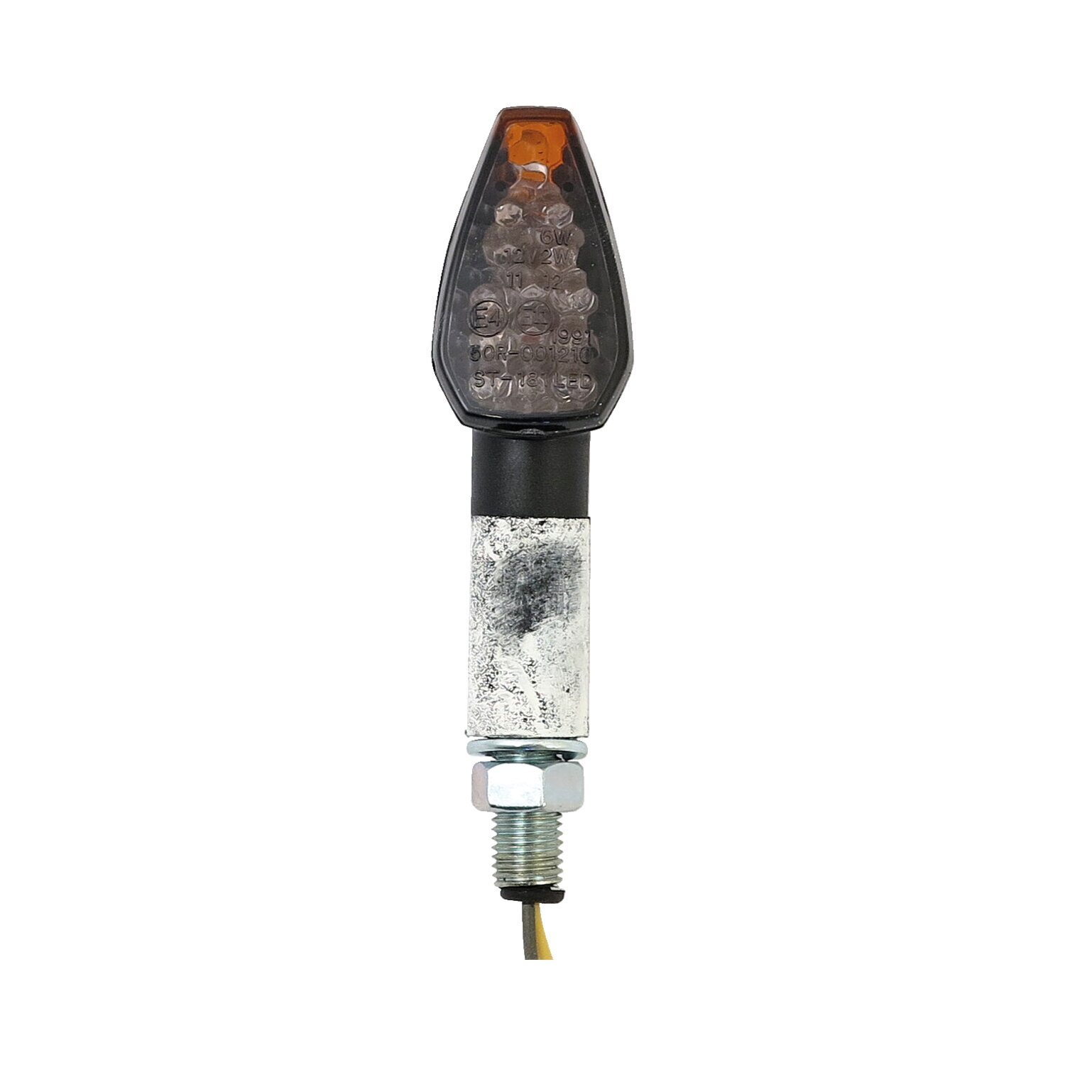 Peak, mini LED turn signals. 40mm stem. Smoke lens, Black