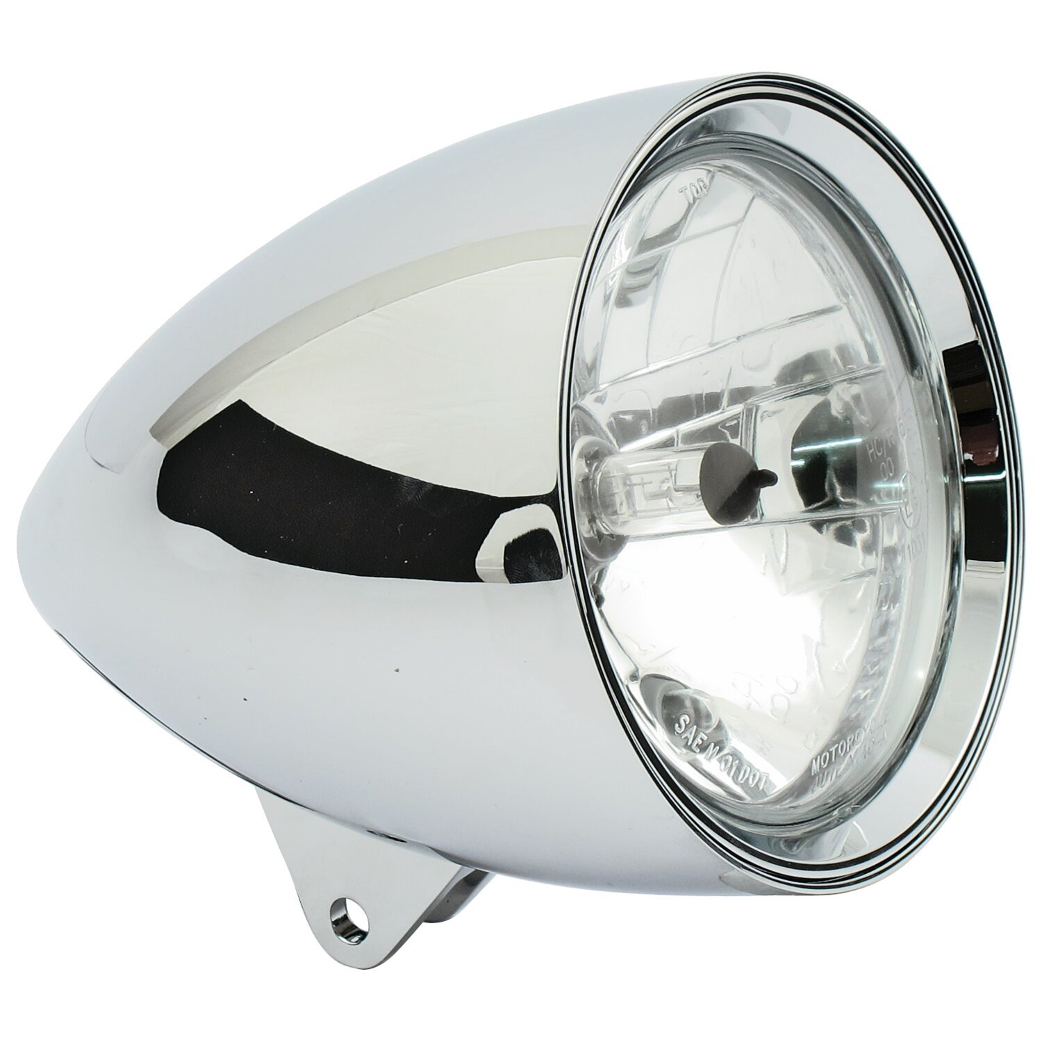 Classic I 5-3/4" headlamp. no visor, Chrome