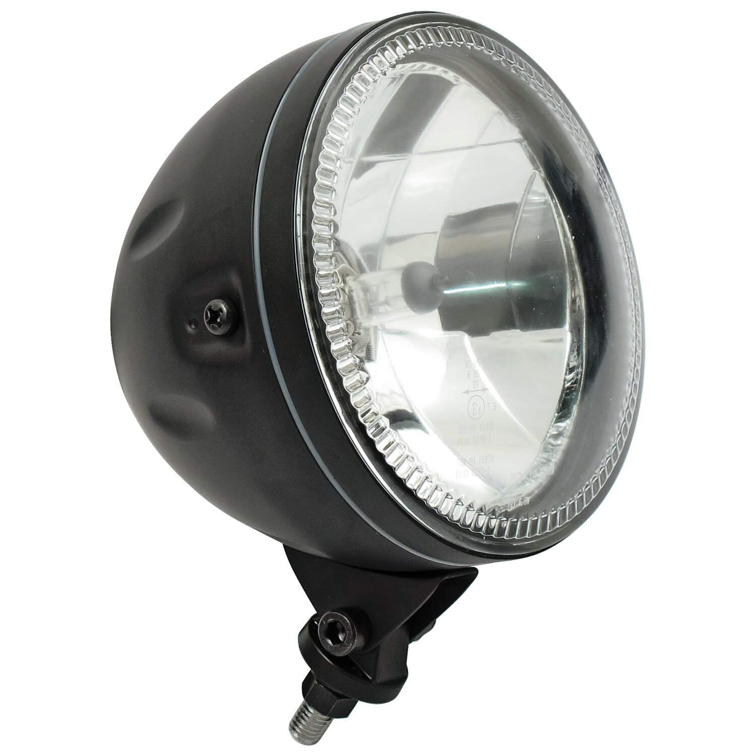 Skyline, 5-3/4" H4 headlamp. bottom mount, Black
