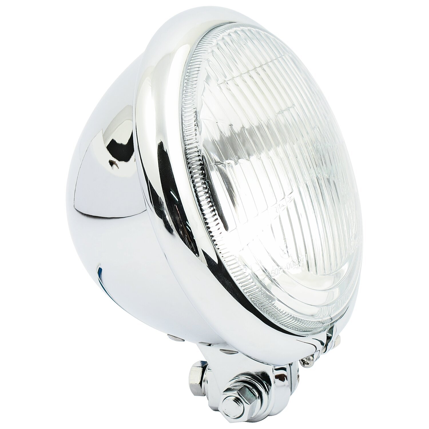 Bates style 5-3/4" headlamp. bottom mount, Chrome