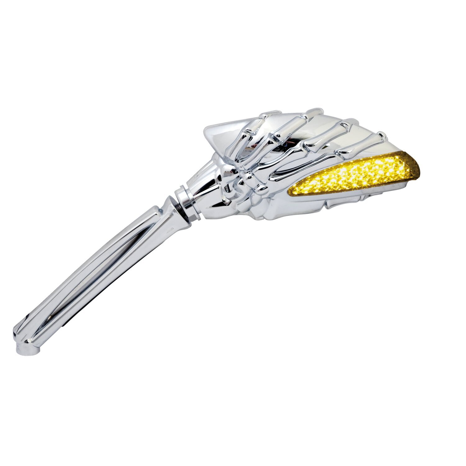 Skeleton mirror set with LED turn signals, Chrome