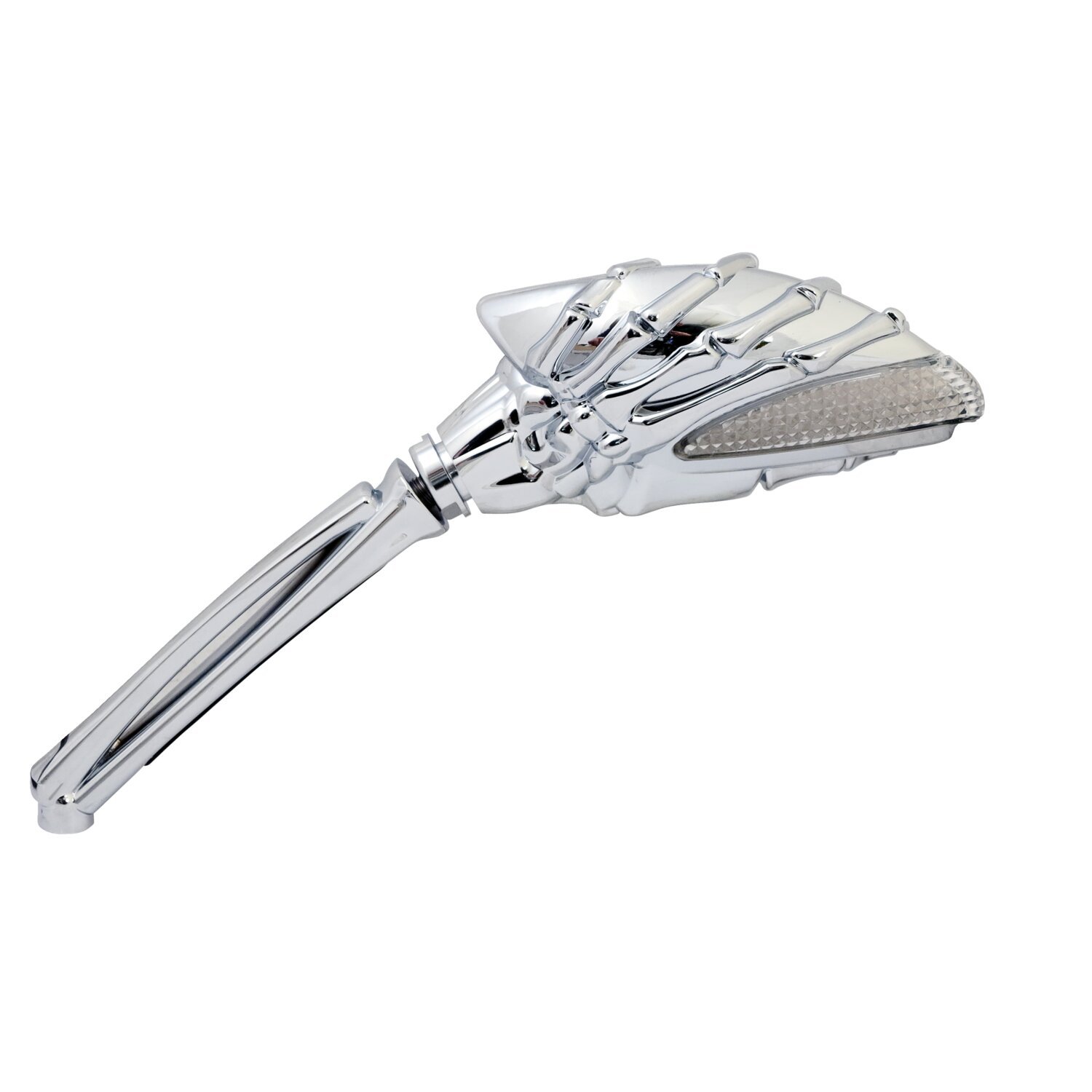 Skeleton mirror set with LED turn signals, Chrome