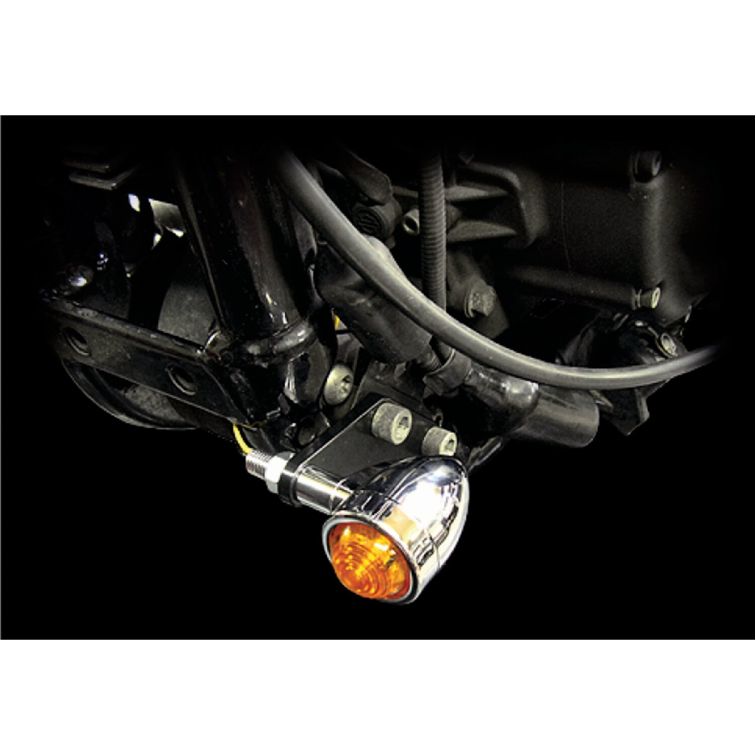 XL Sportster turn signal mount brackets. Front, Black
