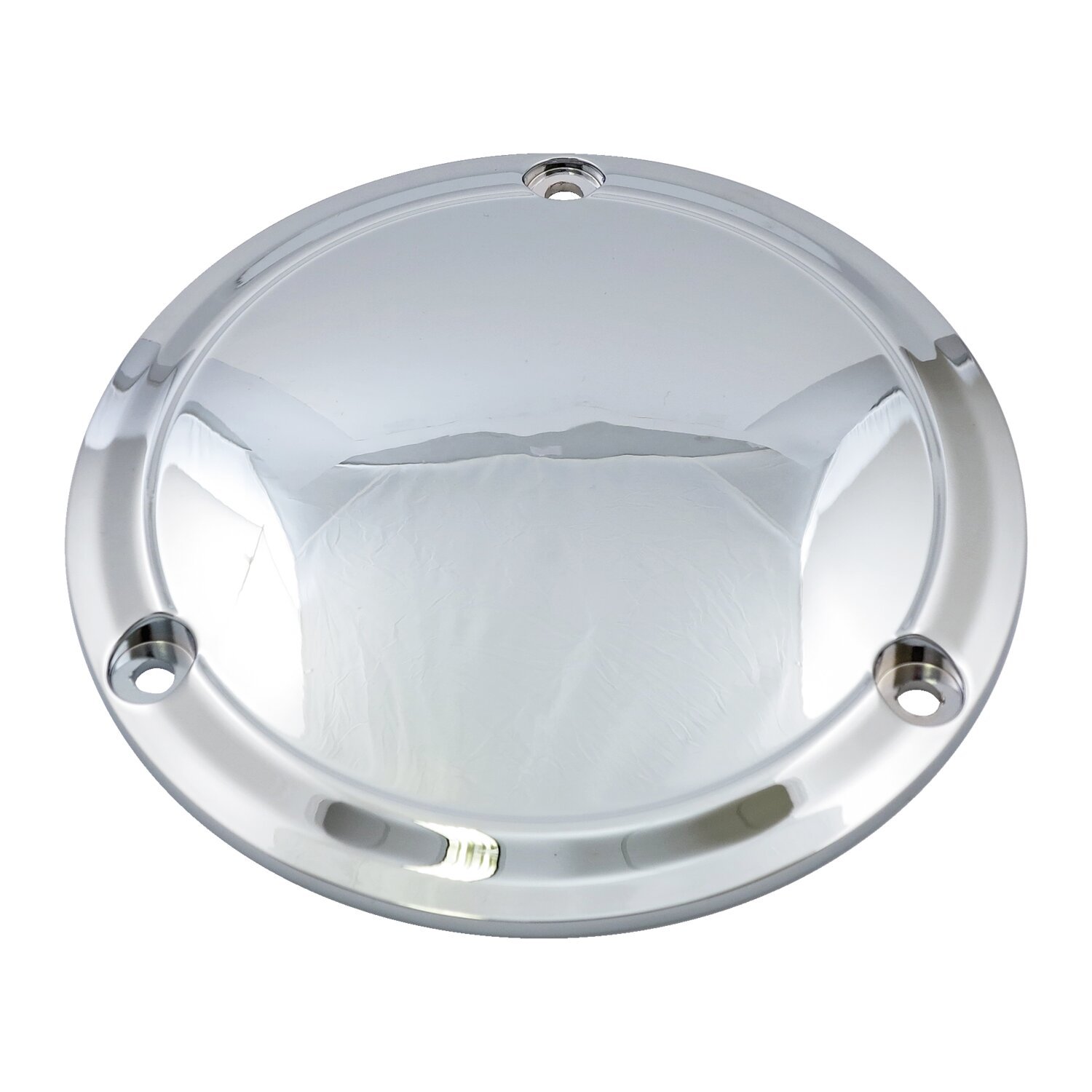 Derby cover, stepped, Unpainted, Chrome