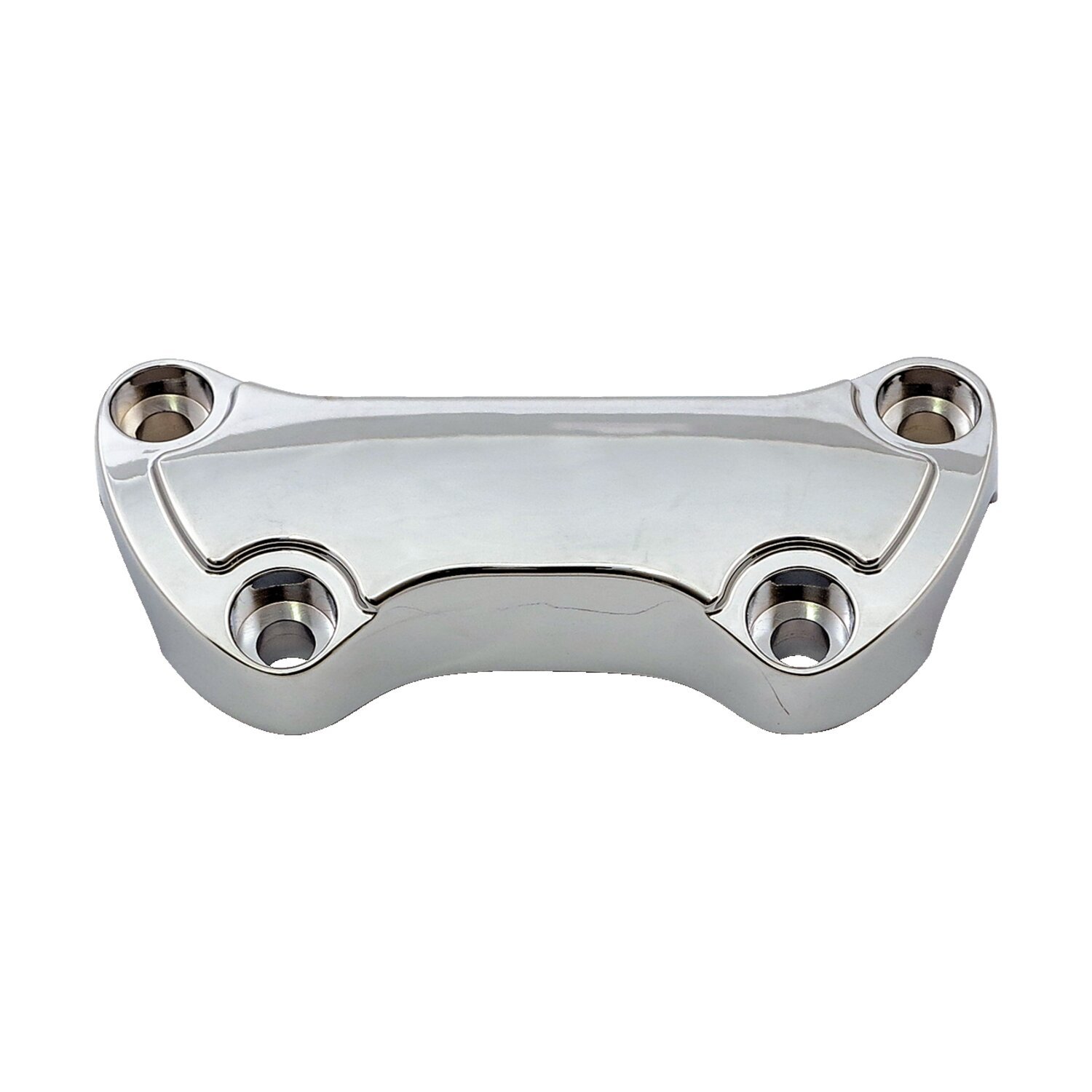Handlebar top clamp, without skirt, Silver, Chrome