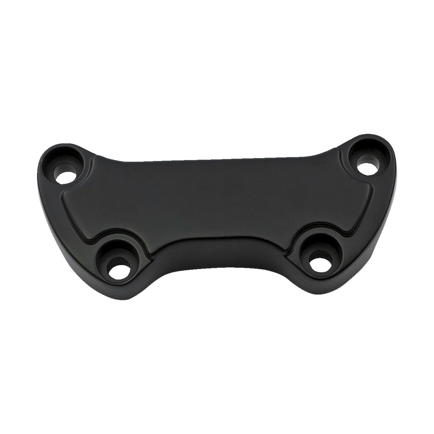 Handlebar clamp Low Scalloped, with skirt, Black, Powder Coated