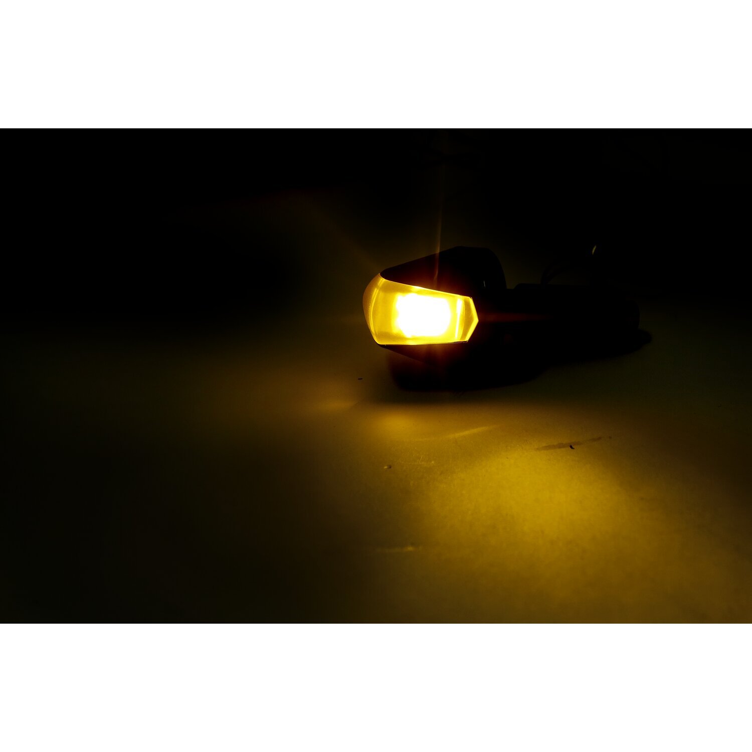 Jewel, in-bar LED turn signal. Clear lens, Black