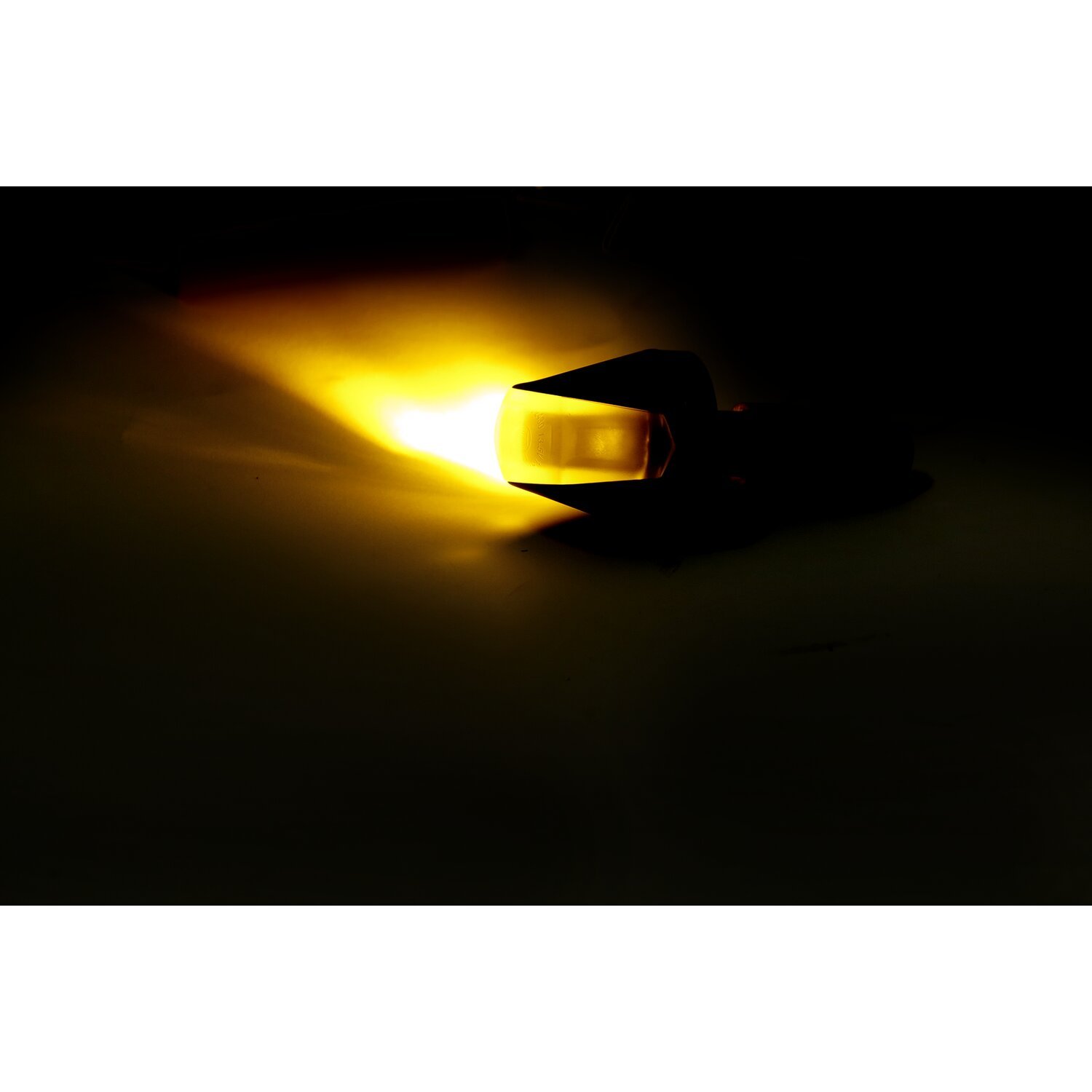 Jewel, in-bar LED turn signal. Clear lens, Black
