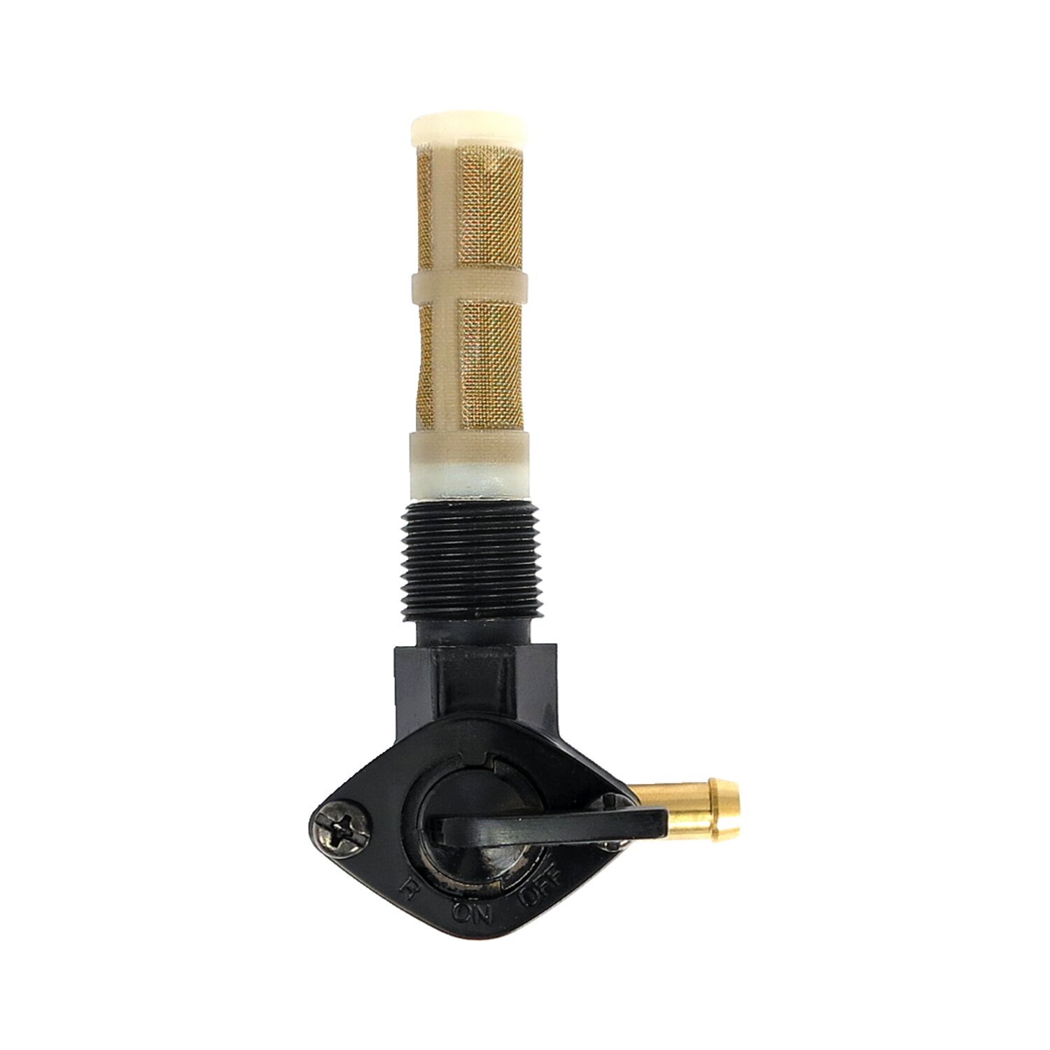 Petcock, early custom style, right outlet, Black