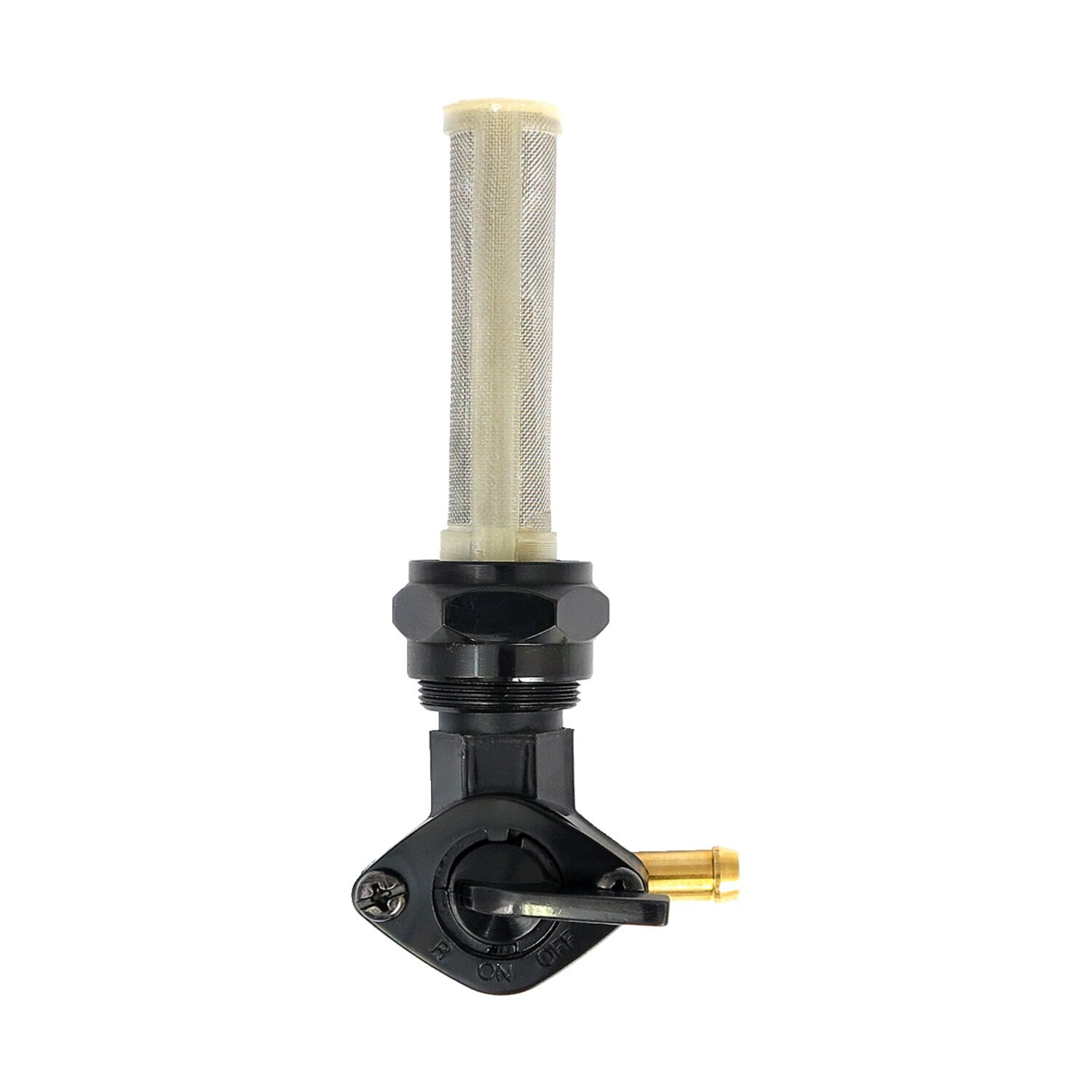 Petcock, late custom style, right outlet, Black