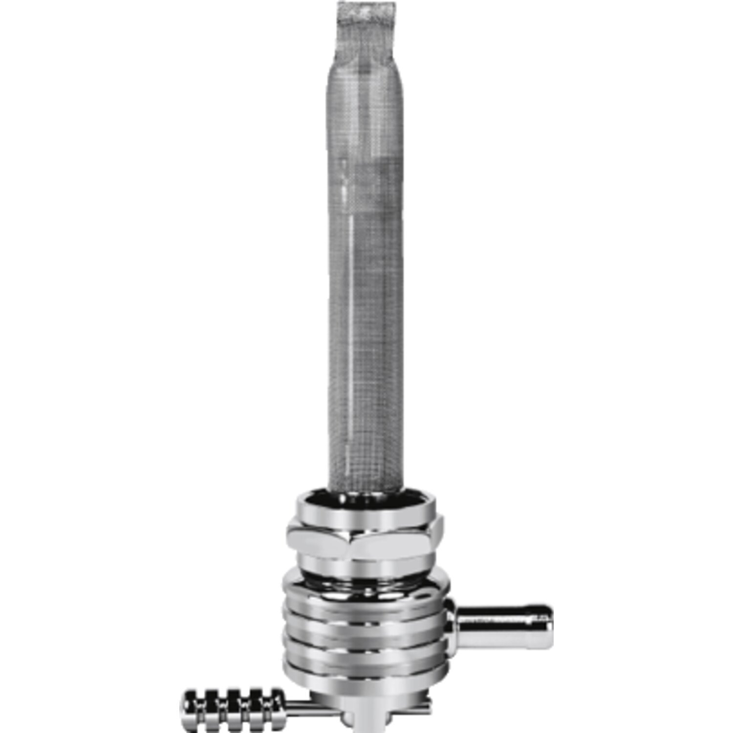 Pingel, Power-Flo petcock round finned, Chrome