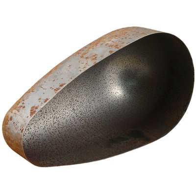 Plain steel. 16" (40.6cm) long x 8.5" (21.6cm) wide x 7" (17.8cm) deep. Two shells required for one tank. Shell can be used for both left and right side. These are the exact same gas tank shells Paughco uses to produce their fuel tanks. Now you can do the same, and modify it in the manufacturing process at will, enabling you to build your own one-off gas tank, in a perfect design-balance with your bike. 

Note: Sold as shell only. Tank components as tunnel, gas cap bung, petcock bung and tank mounts must be purchased separately. 
Note: It is advised to pressure test, seal and test fit all tanks before tanks are painted and installed.