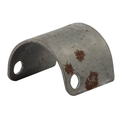 Steel. Weld-on. 1/2" (12.7mm) 180 degree round with 2 mount holes on the side.