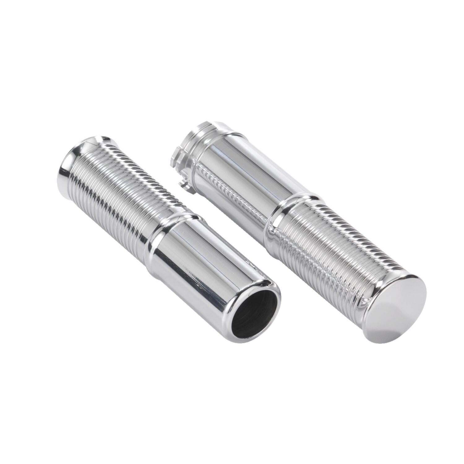 Kustom Tech, FL handlebar grip set. Polished aluminum