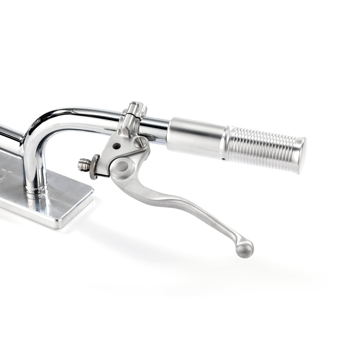 Kustom Tech, FL handlebar grip set. Internal throttle, pol, storm grey black tracker Silver, Polished