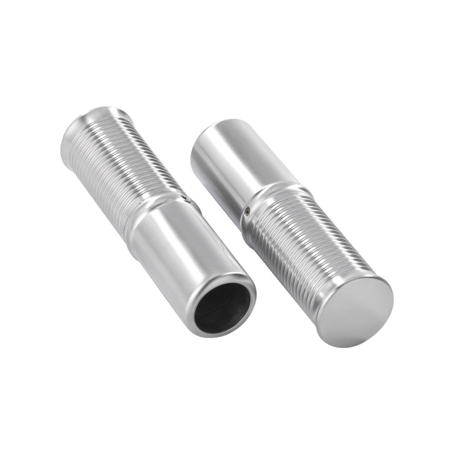 Kustom Tech, FL handlebar grip set. Internal throttle, Silver, Satin