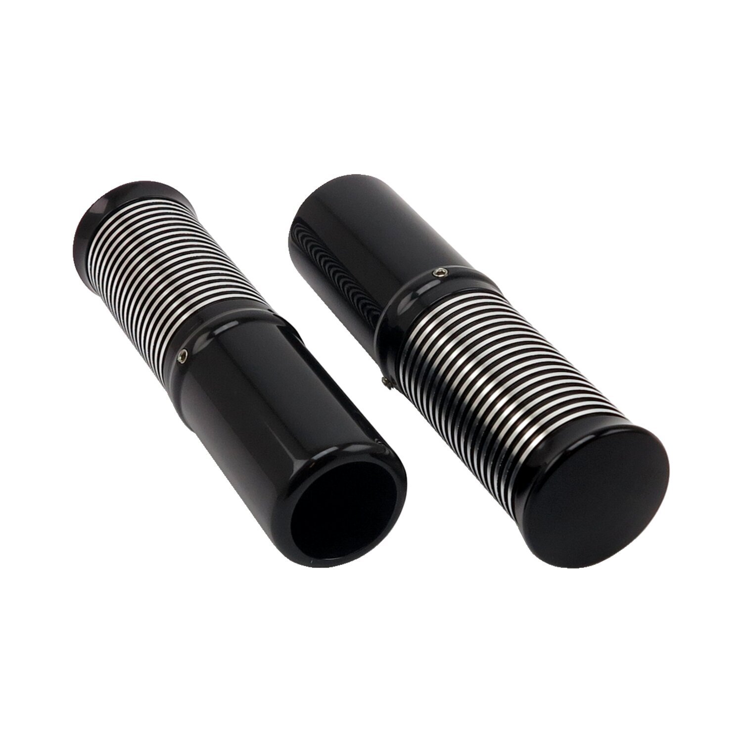 Kustom Tech, FL handlebar grip set. Int.l throttle, black CC, Contrast Cut