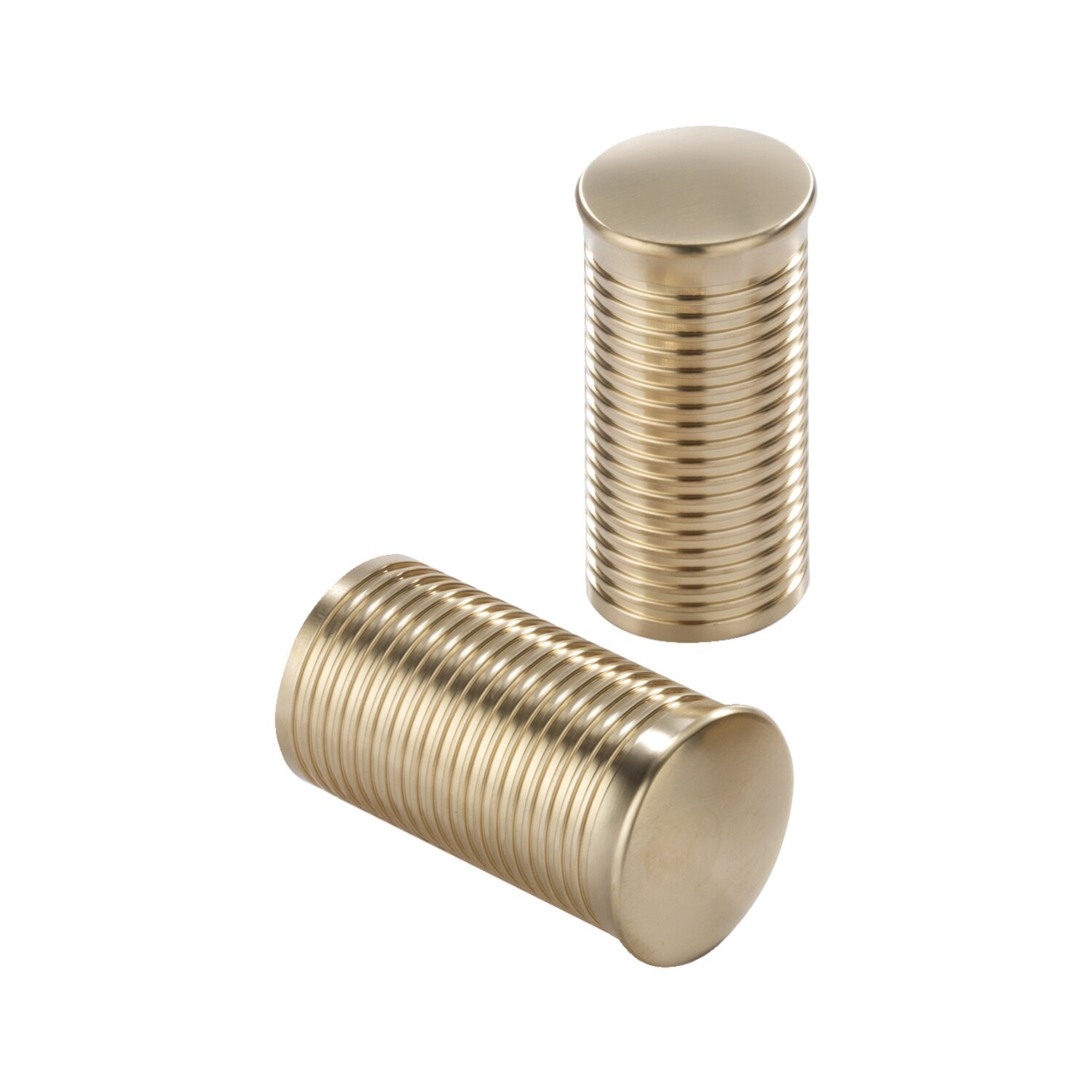 Kustom Tech, FL handlebar grip ends. Ribbed, satin brass, Bronze