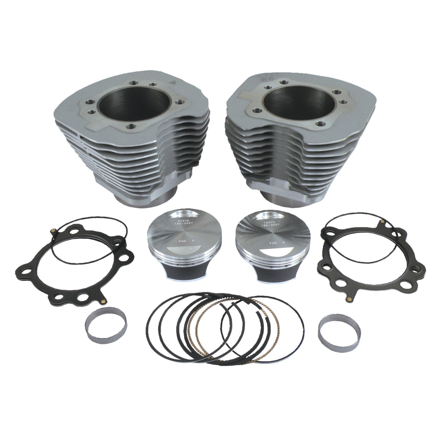 S&S, 96" to 106" big bore cylinder & piston kit, Silver