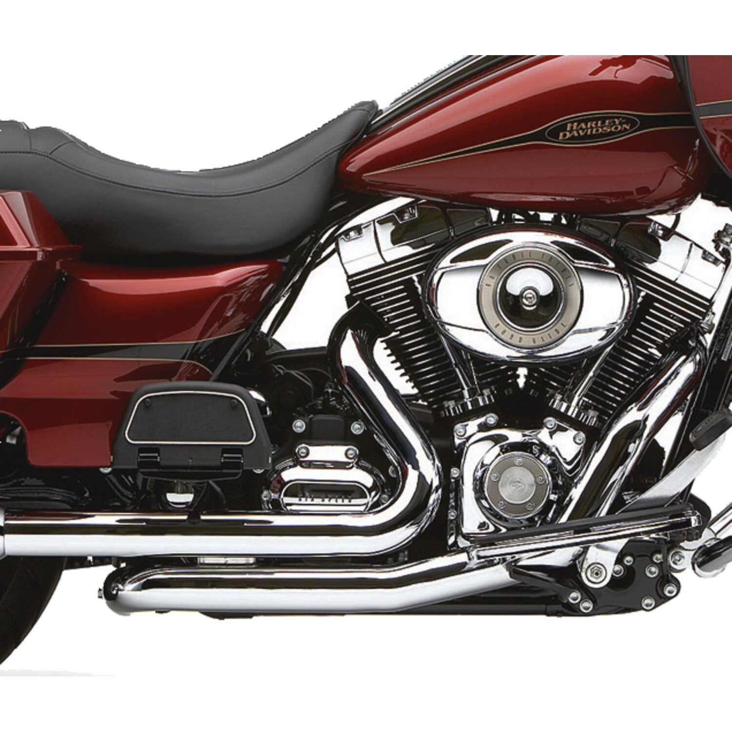 Cobra, independant dual head pipes with power port, Chrome