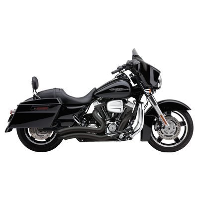 Matte black. A shorter version of its long brother, the Speedster Swept. Designed to be even more aggressive and radical in looks, with an impressive sound. The styling is a sure match to any custom and even stock bikes. It will absolutely smash the dull looks of the stock exhaust system. The Short Swept is the ticket to the next customizing level!