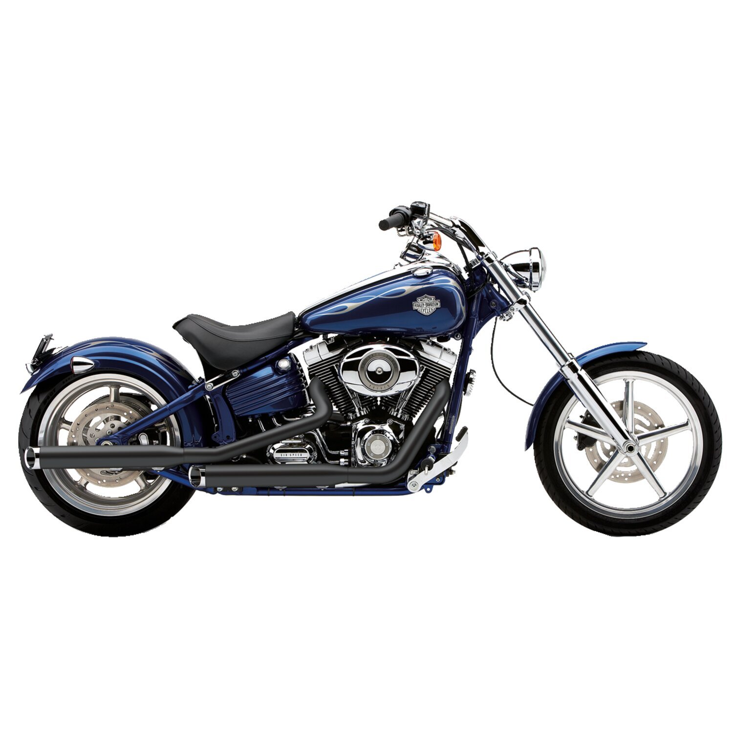 Cobra, 3" slip-on mufflers, Black, Chrome