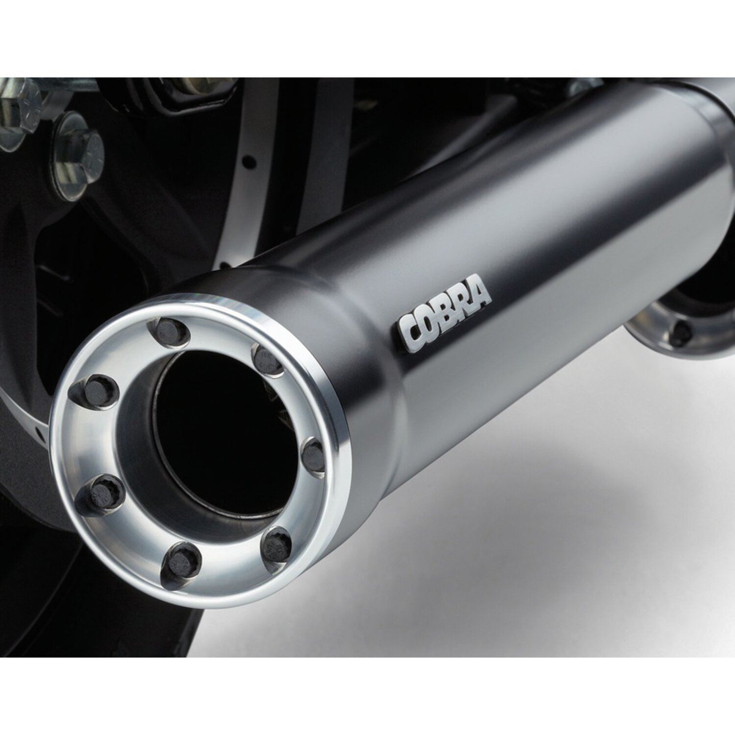 Cobra, 3" RPT Race Pro slip-on mufflers, Black, Satin
