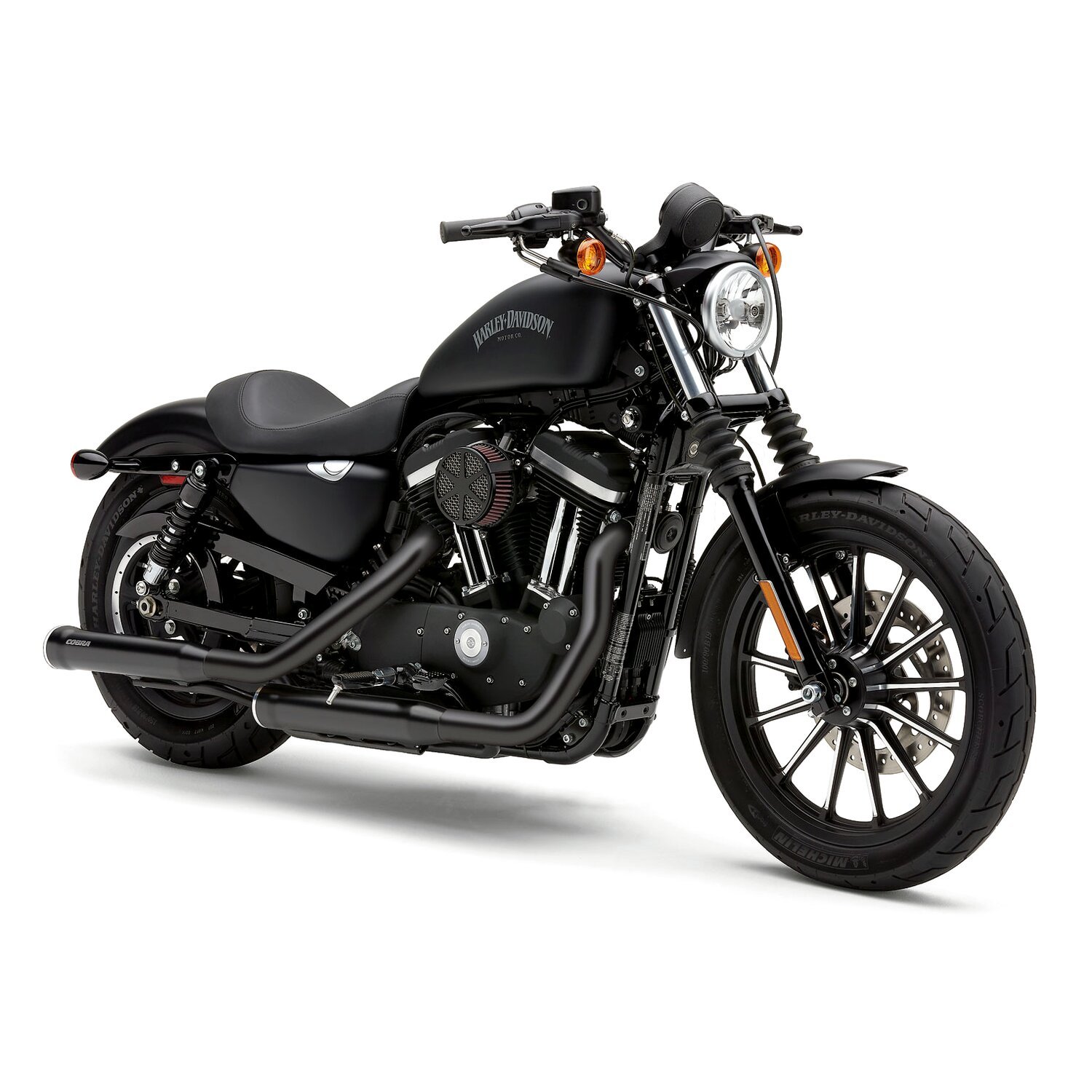 Cobra, head pipe heat shields, Black