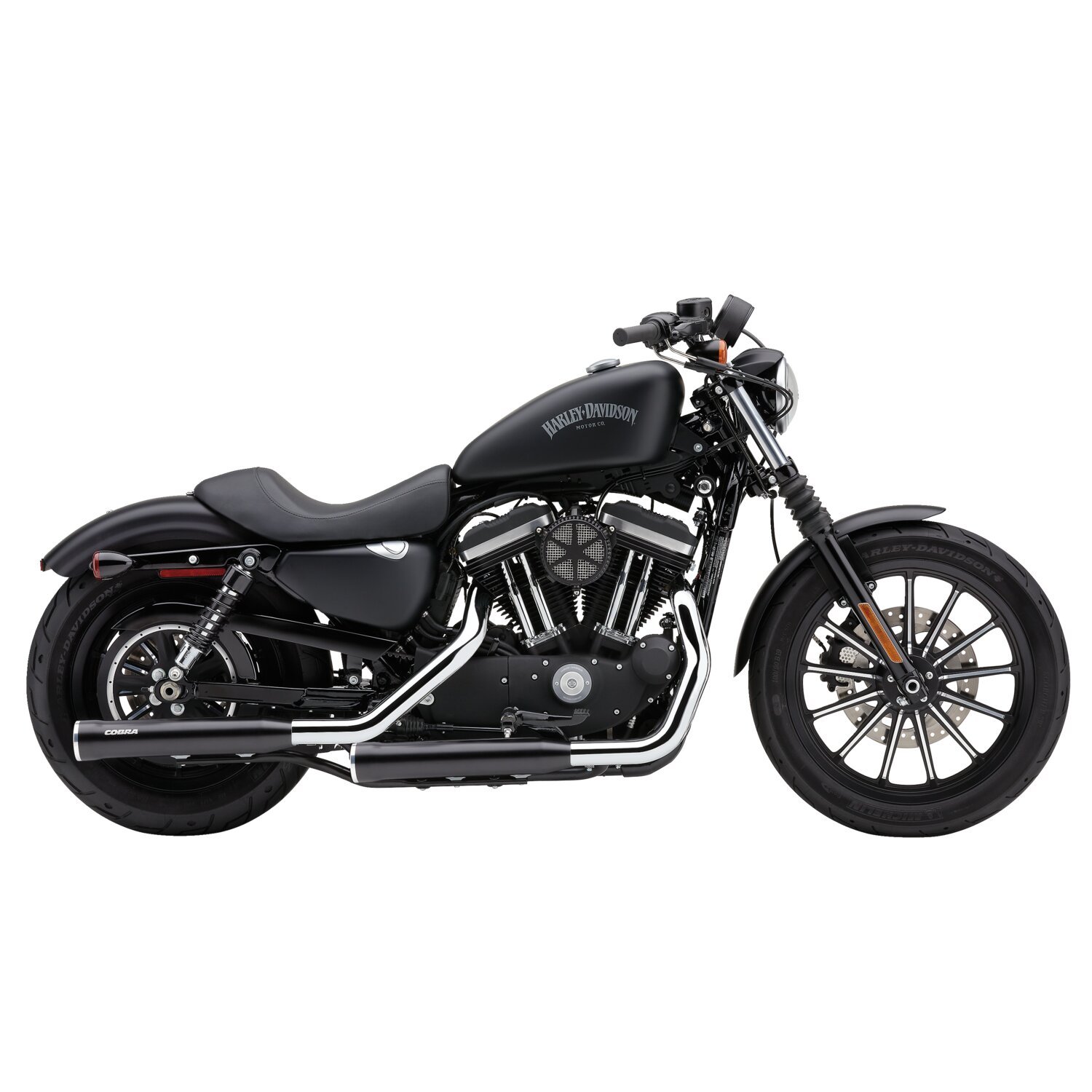 Cobra, 3" RPT Race Pro slip-on mufflers, Black, Satin